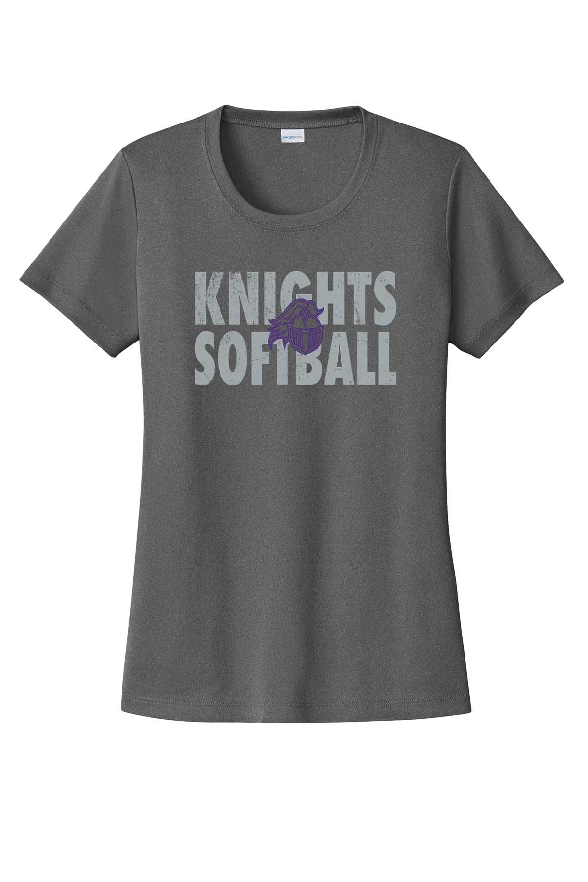 Ladies T-Shirt Vintage Knights Softball w/Logo Outline