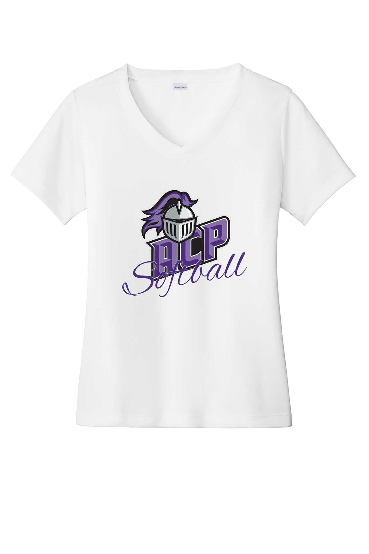 Ladies V-Neck ACP Softball w/ Script