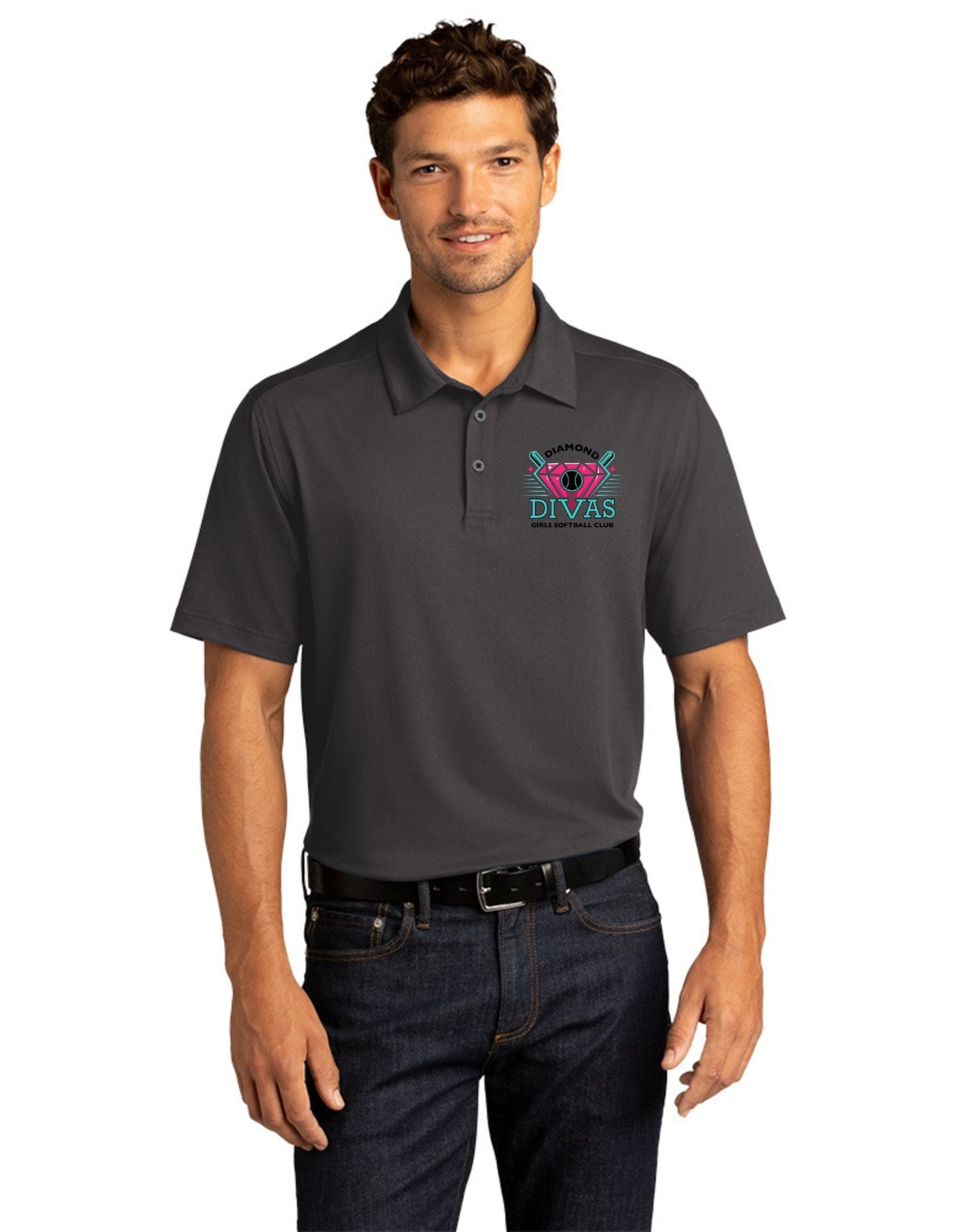 Diamond Divas Mens Stretch Polo