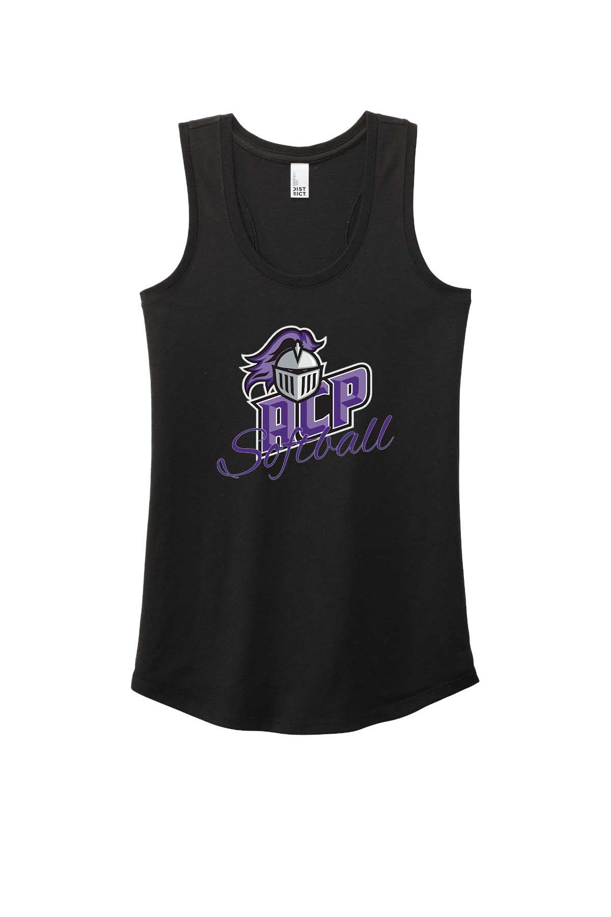 Ladies Tank ACP Softball w/ Script