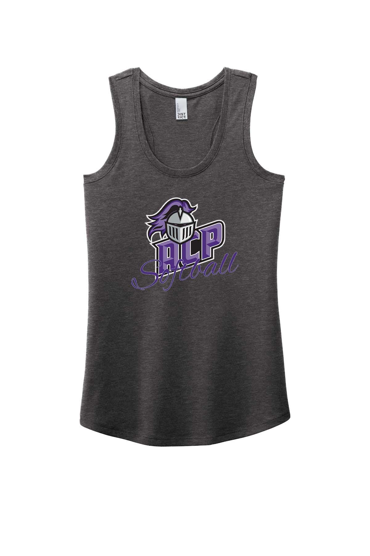 Ladies Tank ACP Softball w/ Script