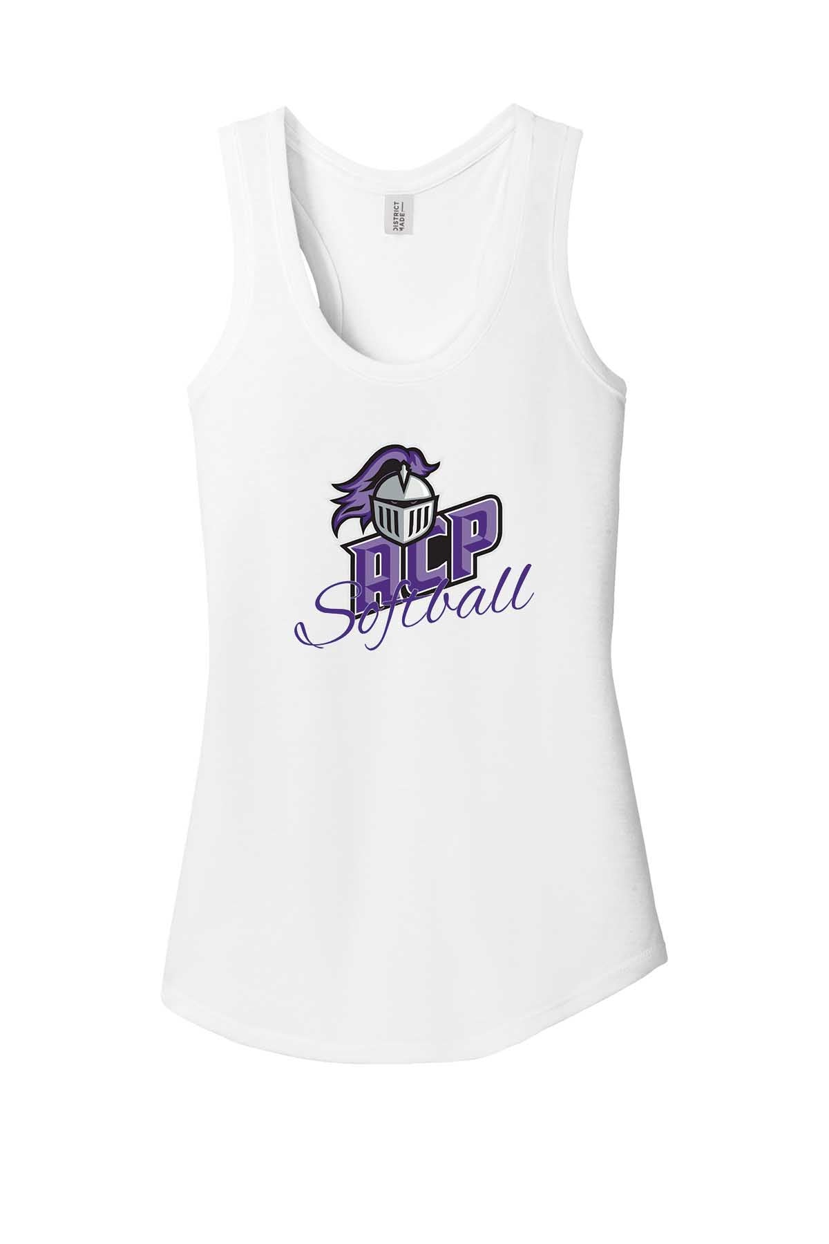 Ladies Tank ACP Softball w/ Script