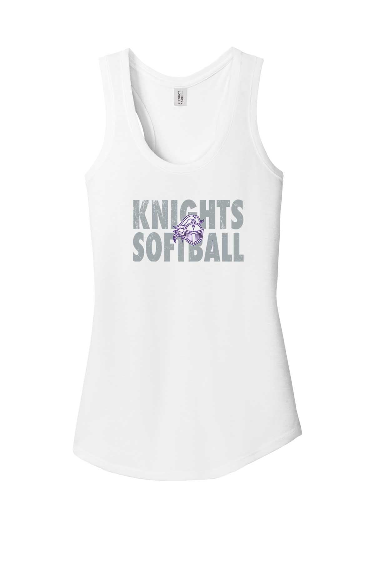 Ladies Tank Vintage Knights Softball w/Logo Outline