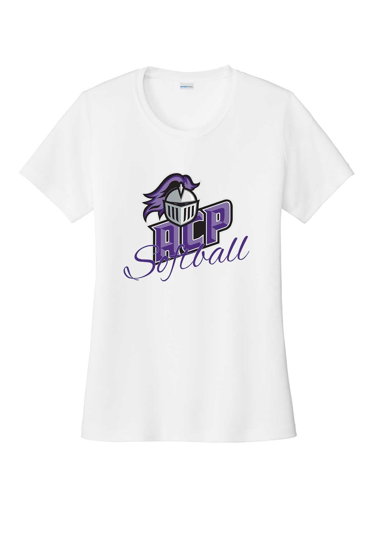 Ladies T-Shirt ACP Softball w/ Script