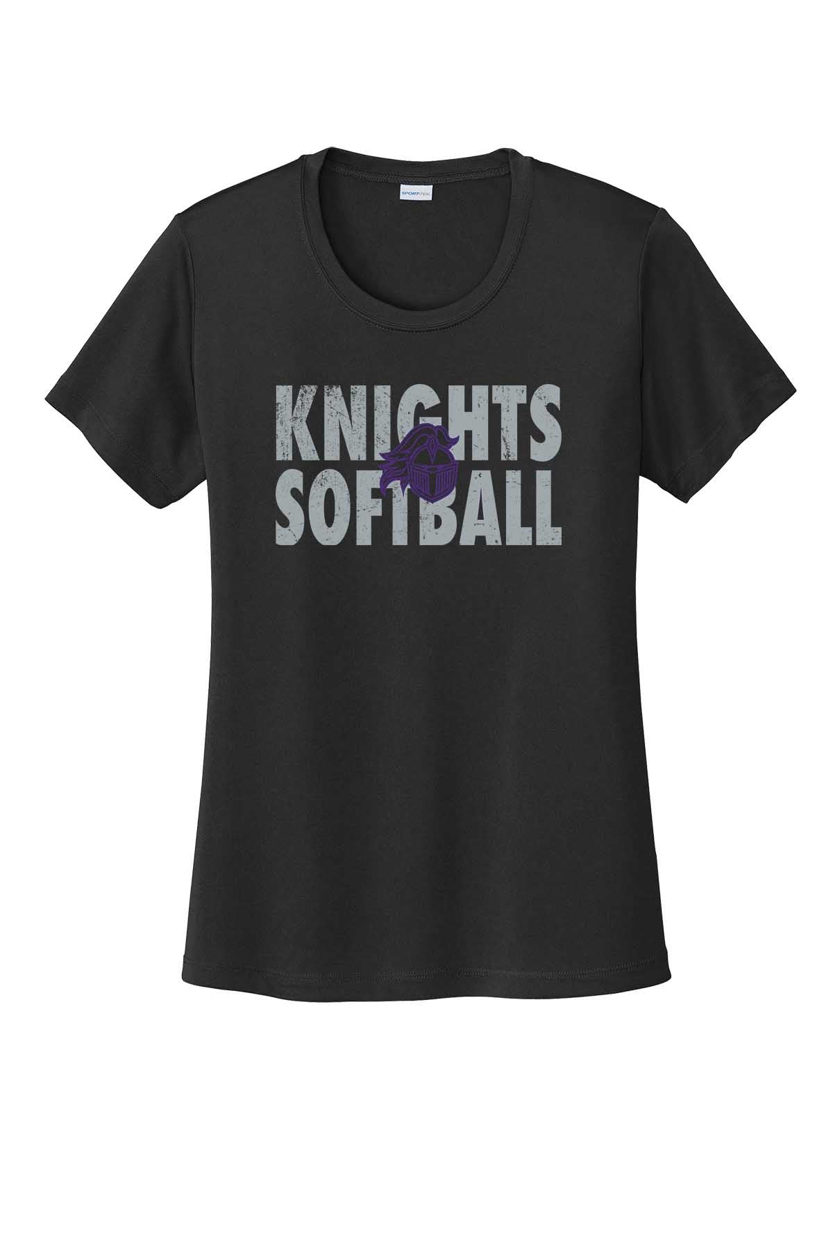 Ladies T-Shirt Vintage Knights Softball w/Logo Outline