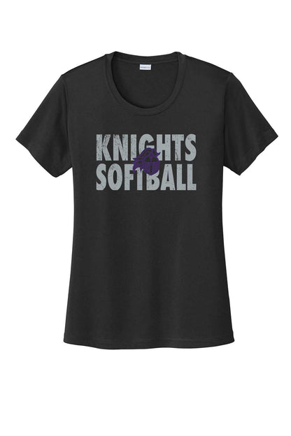 Ladies T-Shirt Vintage Knights Softball w/Logo Outline