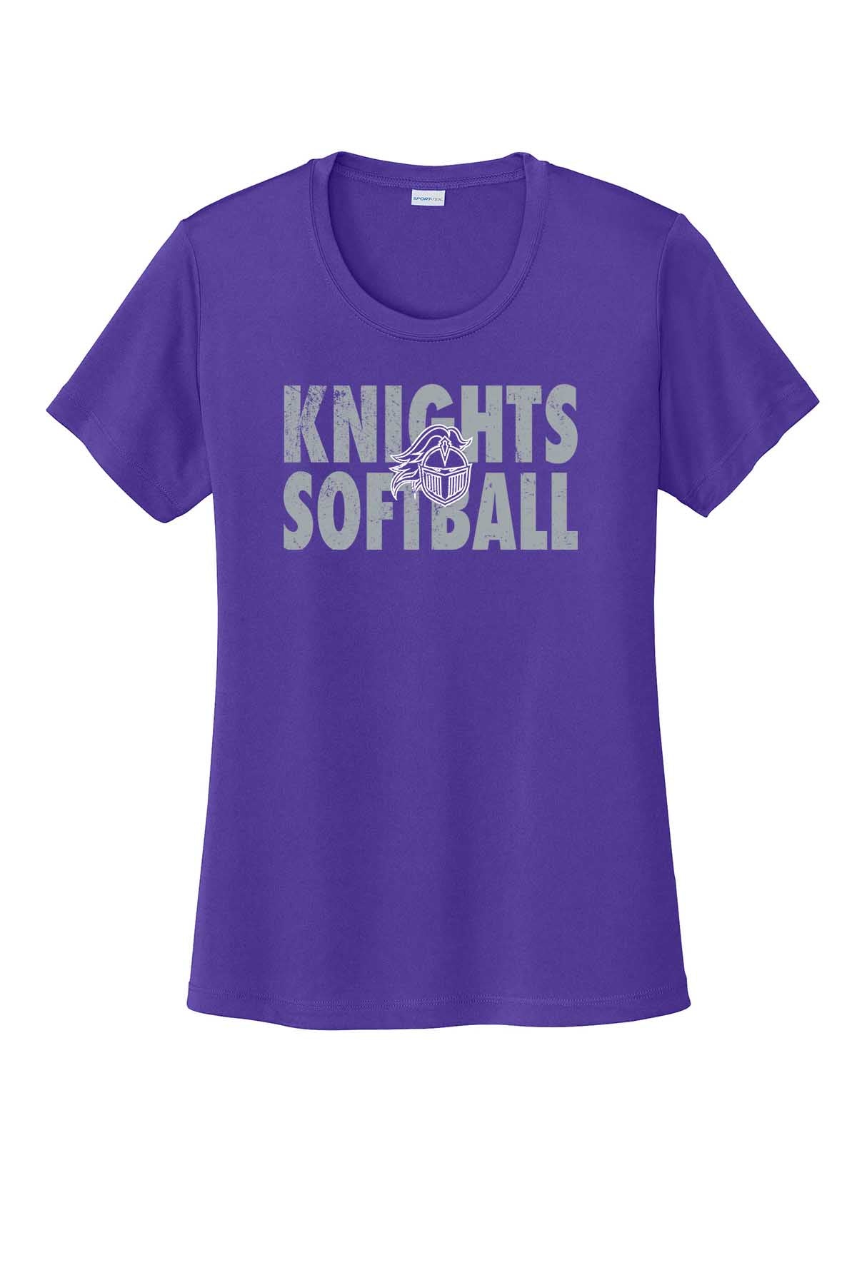 Ladies T-Shirt Vintage Knights Softball w/Logo Outline