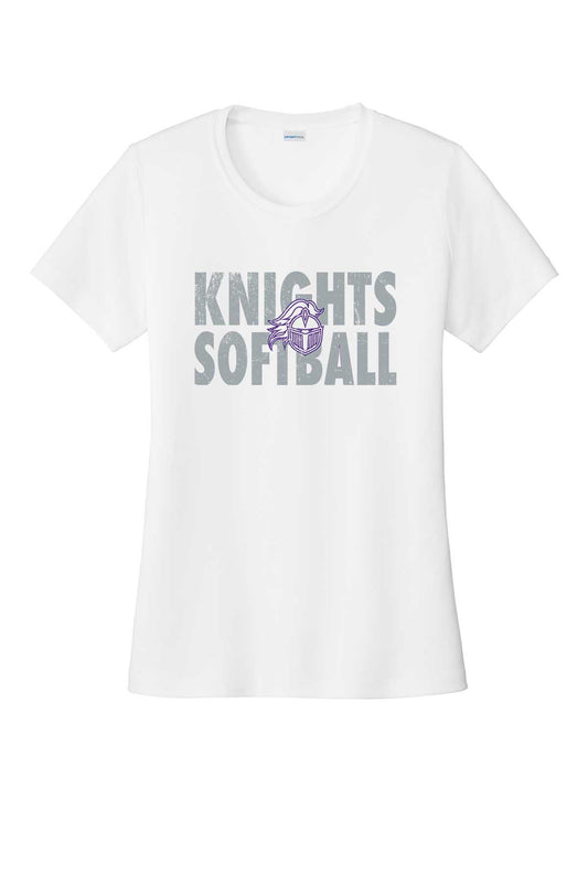 Ladies T-Shirt Vintage Knights Softball w/Logo Outline