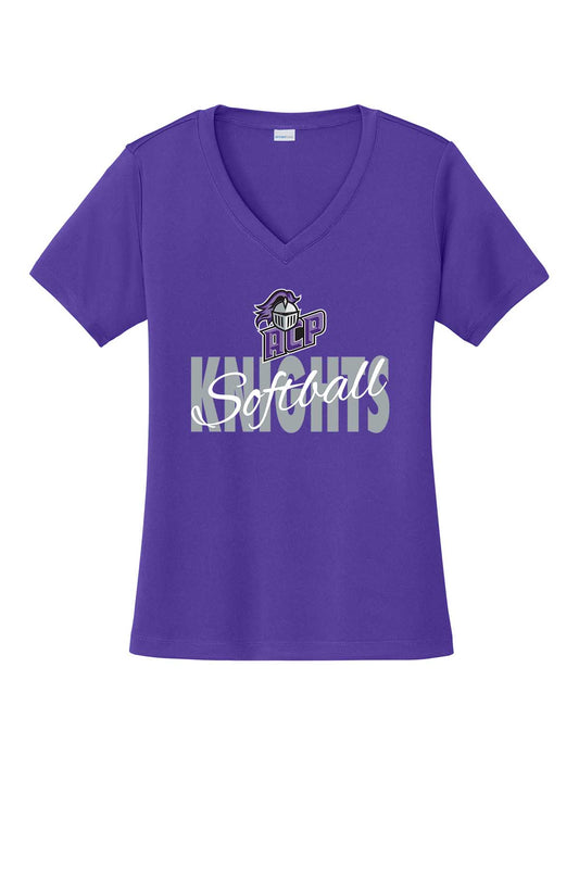 Ladies V-Neck ACP Knights Softball w/ Script