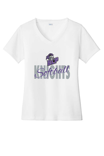 Ladies V-Neck ACP Knights Softball w/ Script